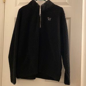 Pink Victoria’s Secret half zip up fuzzy sweatshirt size Lg